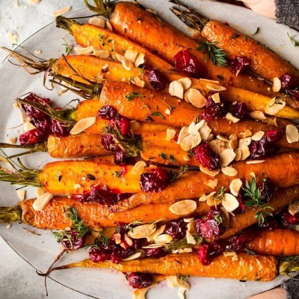 Orange Glazed Carrots with Cranberries
