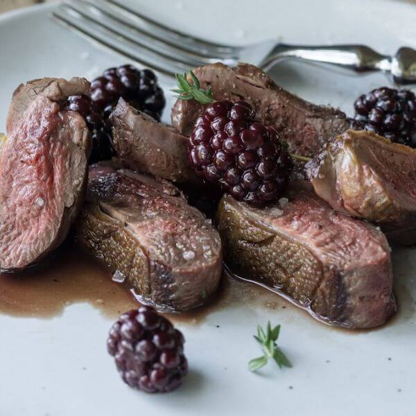 Seared Duck Breast, Blackberry Merlot Sauce