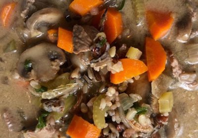 Heart Healthy Beef, Mushroom and Barley Soup