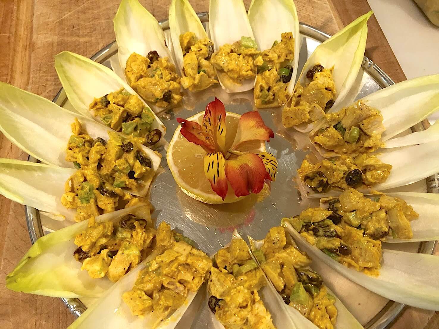 Curried Chicken Salad in Endive