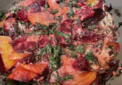 Creamy Beets and their Greens